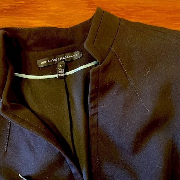 White House Black Market sz 10 lined black tailored blazer pockets - Picture 9 of 10